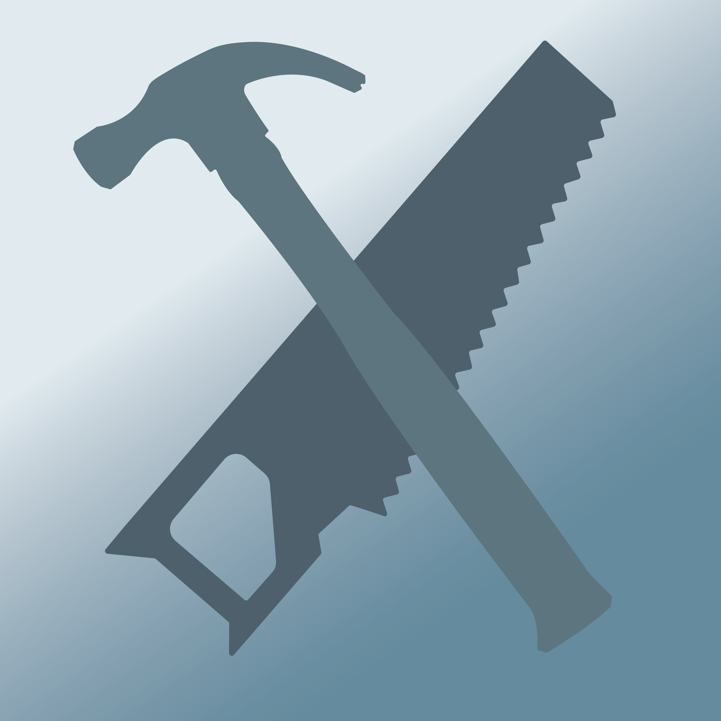 Silhouette of Hammer and Saw