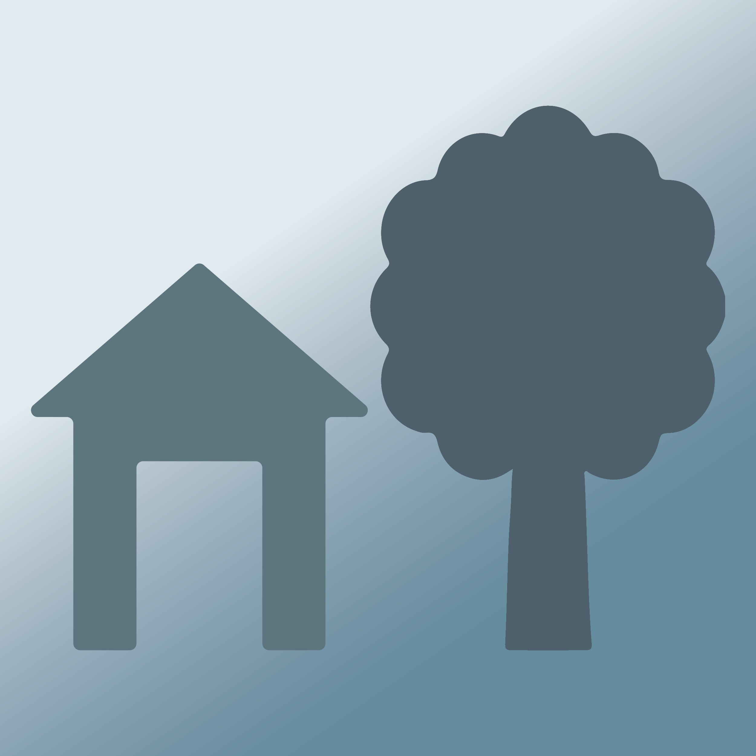 Silhouette of house and tree